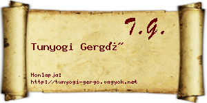 Tunyogi Gergő névjegykártya