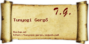 Tunyogi Gergő névjegykártya